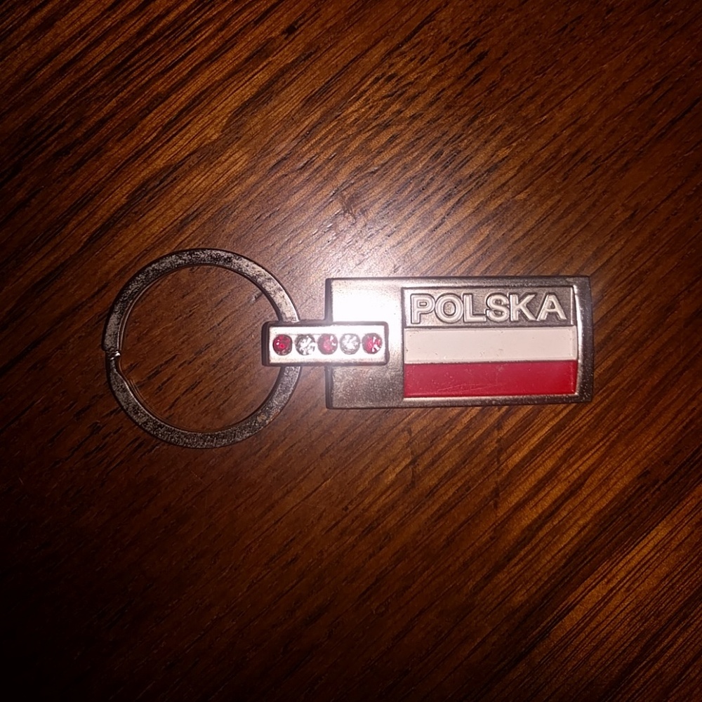 FINAL SALE Polish flag keychain
